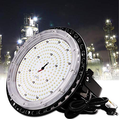 ufo型 LED高天井照明 100W 16000lm高輝度 高天井用led 1000Wバラストレス水銀灯相当 IP65防水防塵 5Mコード付き ハイベイライト led投光器 掲示板、作業灯、駐車場、公園、工場、倉庫、天井照明 屋内屋外兼用(昼光色6000k)